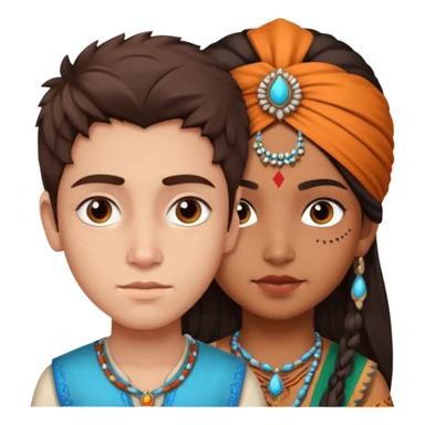 . The emoji is of Dylan Player (founder of emojis.com) who should have an existing emoji that highly details his face, and then with an Indian girl with an equivocally as detailed face. They should both look very realistic and use the existing image of DYLAN PLAYER, FOUNDER.  sticker