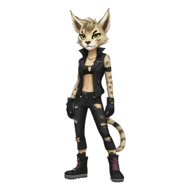 Anthro Punk Lynx Full body sticker