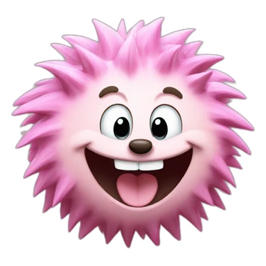 the pink hedgehog laughs sticker