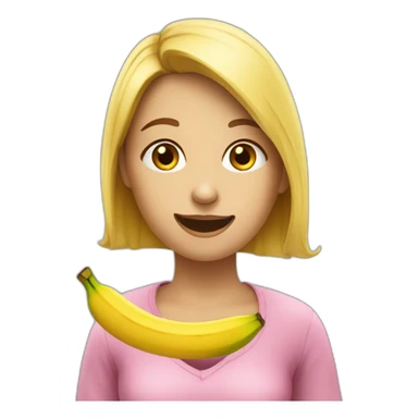 Une fille qui mange une banane sticker