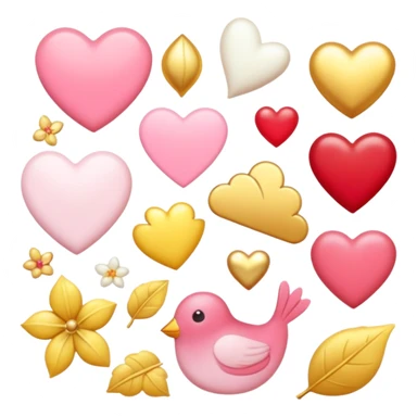 Romantic pink-red-gold-yellow-white pastel lush aesthetic sticker