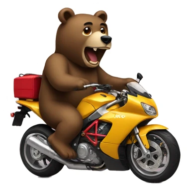 Bear riding a gtr sticker