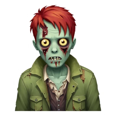 zombie man with red hair sticker
