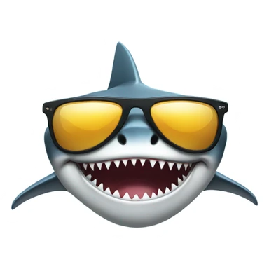 Shark wearing sunglasses sticker