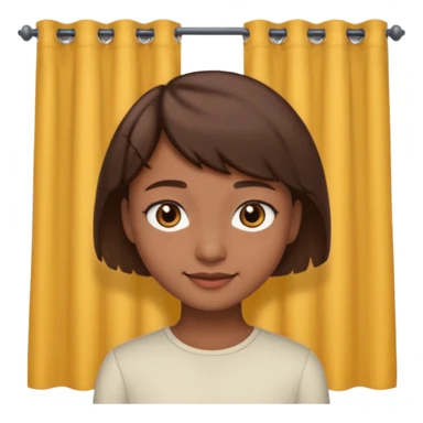 une peau brune mais pas trop de cheveux marron un peu vie avec une mèche un peu rideau mais pas trop longues des yeux marrons pas vraiment trop éclatant un beau petit sourire une peau un peu marron mais pas trop clair sticker