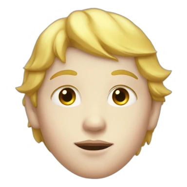 kid face, red eyes, pale-skin, a golden halo above the head sticker