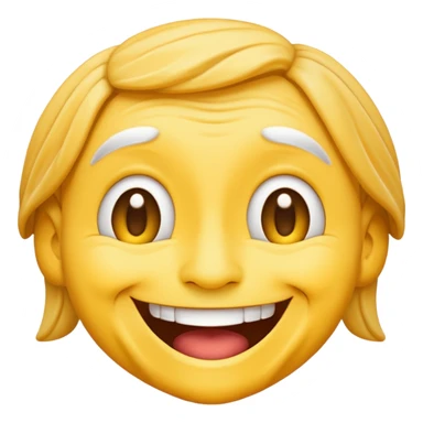 Normal yellow simple Emoji Smiling with wrinkles sticker