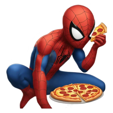 Spider man eating pizza sticker