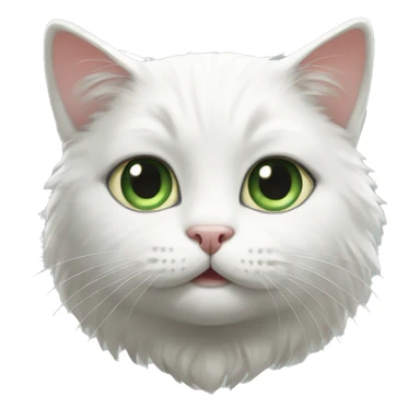 White cat cute amazing adorable dark muddy green eyes sticker