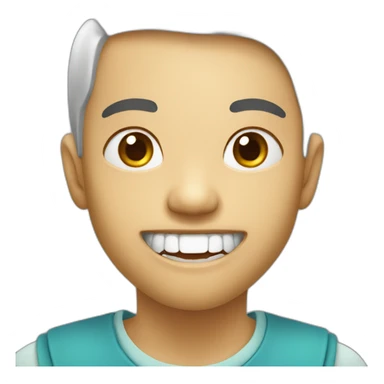 South east asian with the left front tooth missing sticker