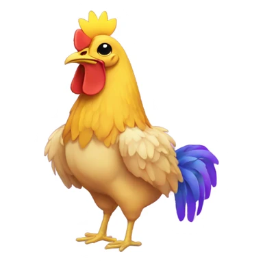 Chicken with Purple Heart holding a sunflower sticker