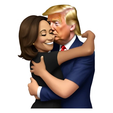 Kamala harris hugging trump sticker