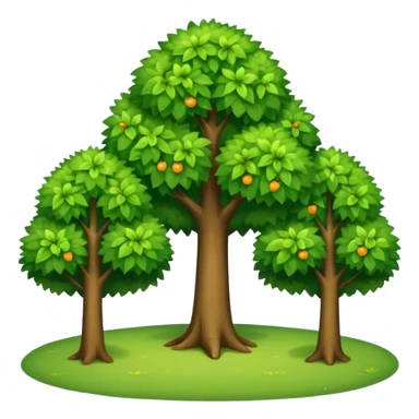 garden with three trees sticker