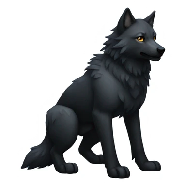 Full-body black nebula wolf sticker