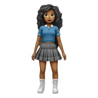 Grey tartan pleated mini skirt, isolated sticker