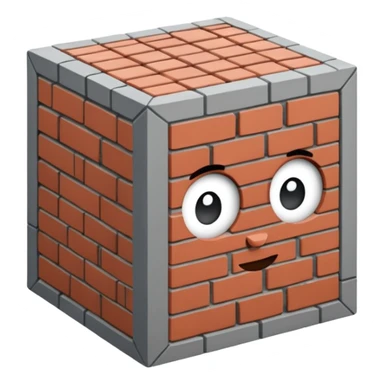 Русская кирпичная панелька в виде куба sticker