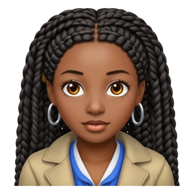 Quero uma mulher negra de tranças box braids sticker