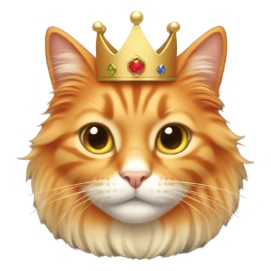 Long hair orange cat with cozy crown sticker