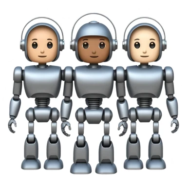 회색철로봇같은 사람 3명인데 몸이 종(BELL) 모양인 sticker