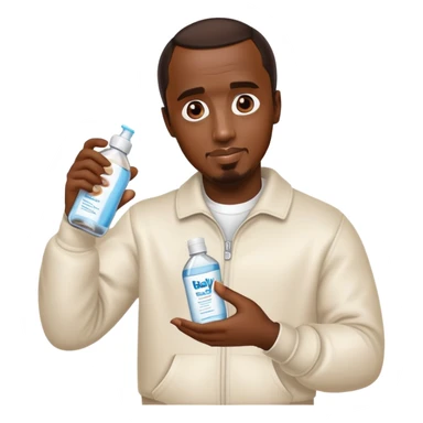 p diddy holding baby oil sticker