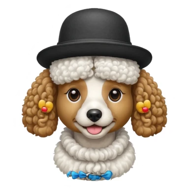 Poodle wearing a hat sticker