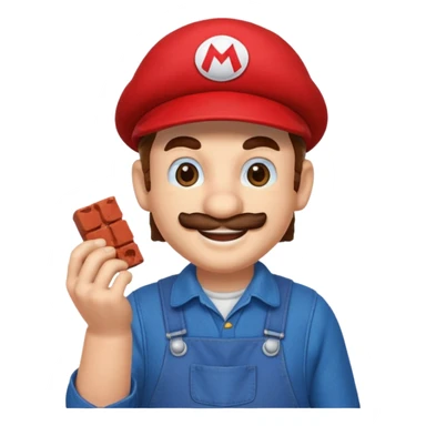 mario eating a brick sticker