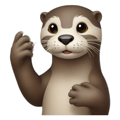 Otter with a bandage on his hand sticker