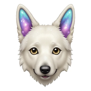 White belgian Shepard feels Like a Glitter fairy sticker