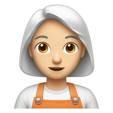 person with utensils and big eyes looking at food sticker