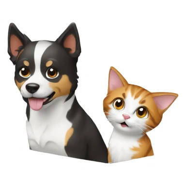 a dog and a cat in an amazon cardboard shipping box sticker