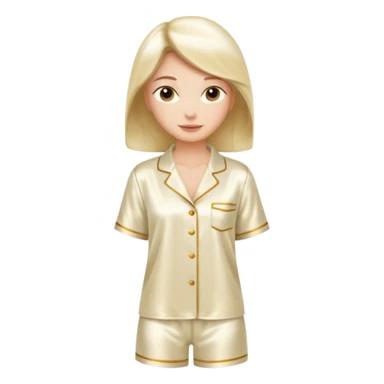 Light cream silk pyjamas set sticker