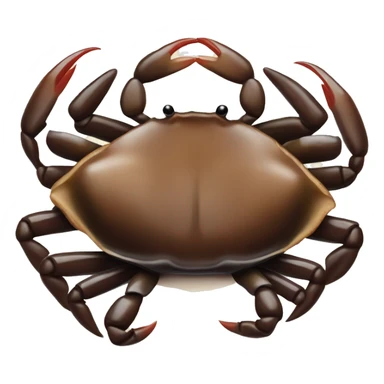 Soy Sauce Marinated Crab: A small crab with dark brown or black sauce. sticker
