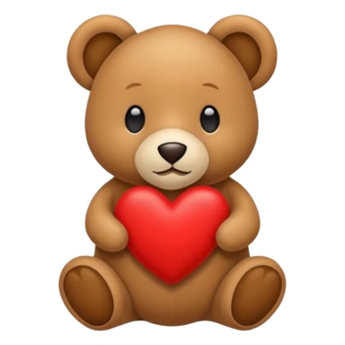 Orsetto che tiene un cuore rosso sticker