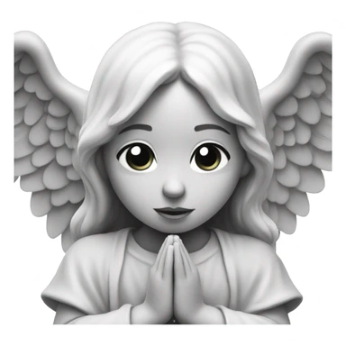 classic monochrome angel`s face praying  sticker