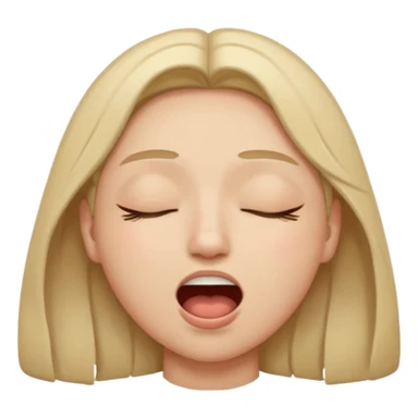 A person closed eyes with his mouth open sticker