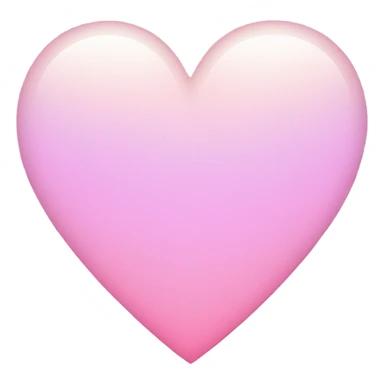 Emoji style light pink heart with a gradient to white downwards sticker