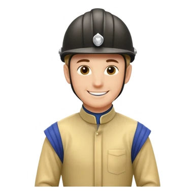 horse jockey male face happy sticker