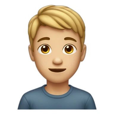 Boy with acne sticker