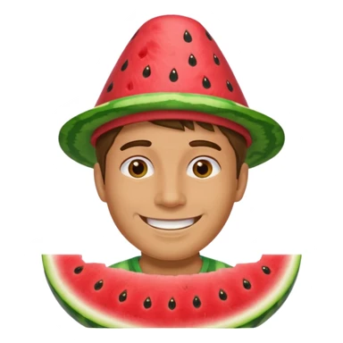 man with watermelon hat sticker