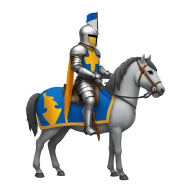 Knight in a horse with a flag sticker