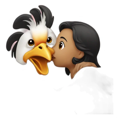 chicken kiss sticker
