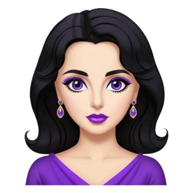 Elizabeth Taylor with violet eyes, black hair sticker