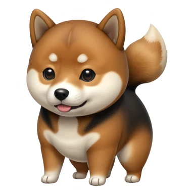 black Shiba Inu dog pooping sticker