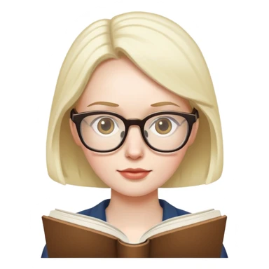 Toilet with a Book and Glasses  sticker