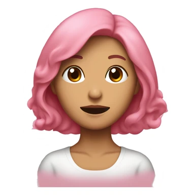 Mujer coreana de pelo castaño abrazando un corazón rosado grande sticker