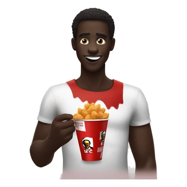 Darkskin man eating kfc sticker