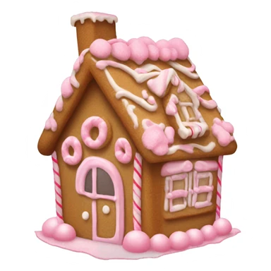 gingerbread house with light pink frostinf sticker