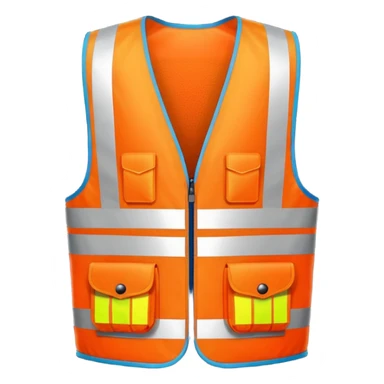 Safety Vest, neon orange reflective sticker