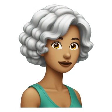 Mulher cabelo cacheado usando bomba de insulina  sticker