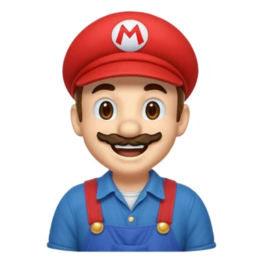 Laughing Mario in a retro gaming style sticker